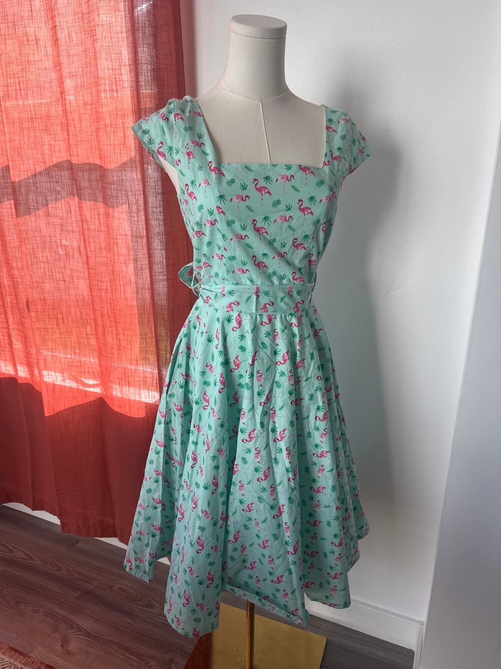 Rare Magnolia Park Vintage Style 50s Pinup Dress Flamingo Mermaidcore Tropical